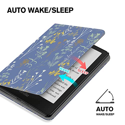 Ayotu Kindle Paperwhite Stand Case With Hand Strap, Premium Pu Leather Cover With Auto Wake/Sleep, Only For 6.8 Inch Kindle Paperwhite 11Th Generation 2021 And Signature Edition, Twilight Garden #TOP3