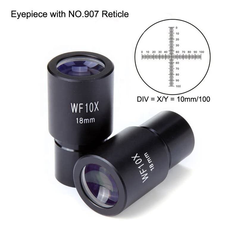 Microscope WF10X/18mm 23.2mm Microscope Micrometric Graticule Eyepiece for Microscope(NO.907 reticl)