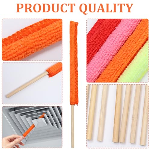 Image of 10 Pcs Microfiber Detail Duster Sticks, Crevice Cleaning Tools, Car Air Vent Cleaning Tools, Mini Cleaning Dusters