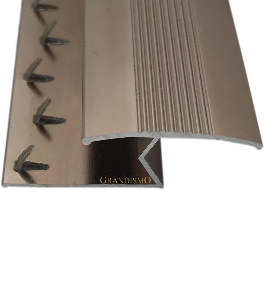 Grandismo Bronze Grandismo® Z Section Extra Long 9Ft / 2.7M / 270Cm / 2700Mm - Carpet To Wood Or Laminate Joining Threshold Strip - Trim Metal Door Bar Plate (Bronze)