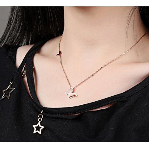 Yellow Chimes Rose Gold Stainless Steel Dual Butterfly Charm Pendant for Women (Rose Gold)(YCFJPD-283BTRF-RG) - Image 5