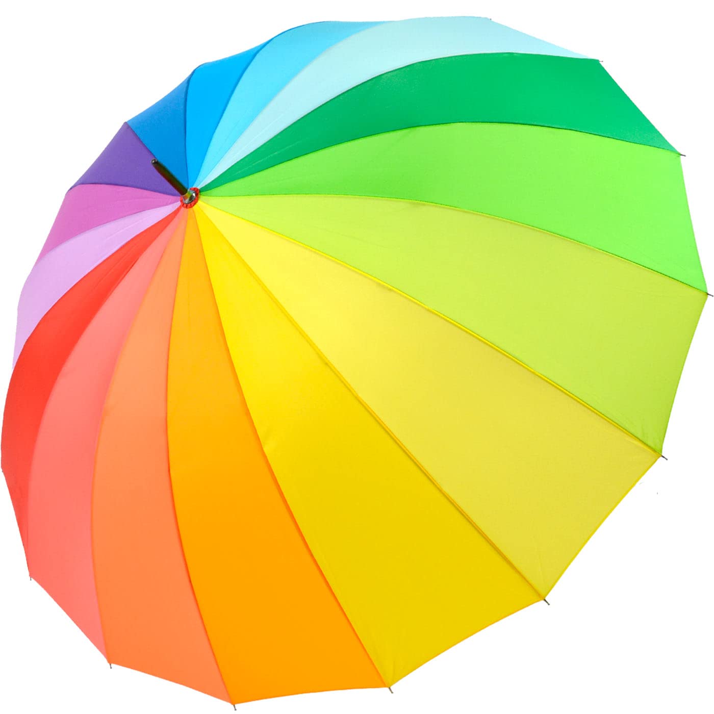 iX-brella Regenschirm XXL Regenbogen 129 cm Fiberglas, leicht, bunt, groß mit Softgriff