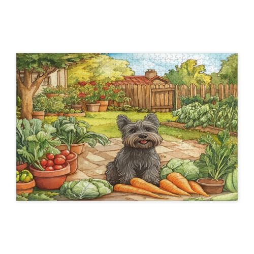 Rompecabezas de madera de 1000 piezas con diseño impreso decorativo de perro terrier escocés
