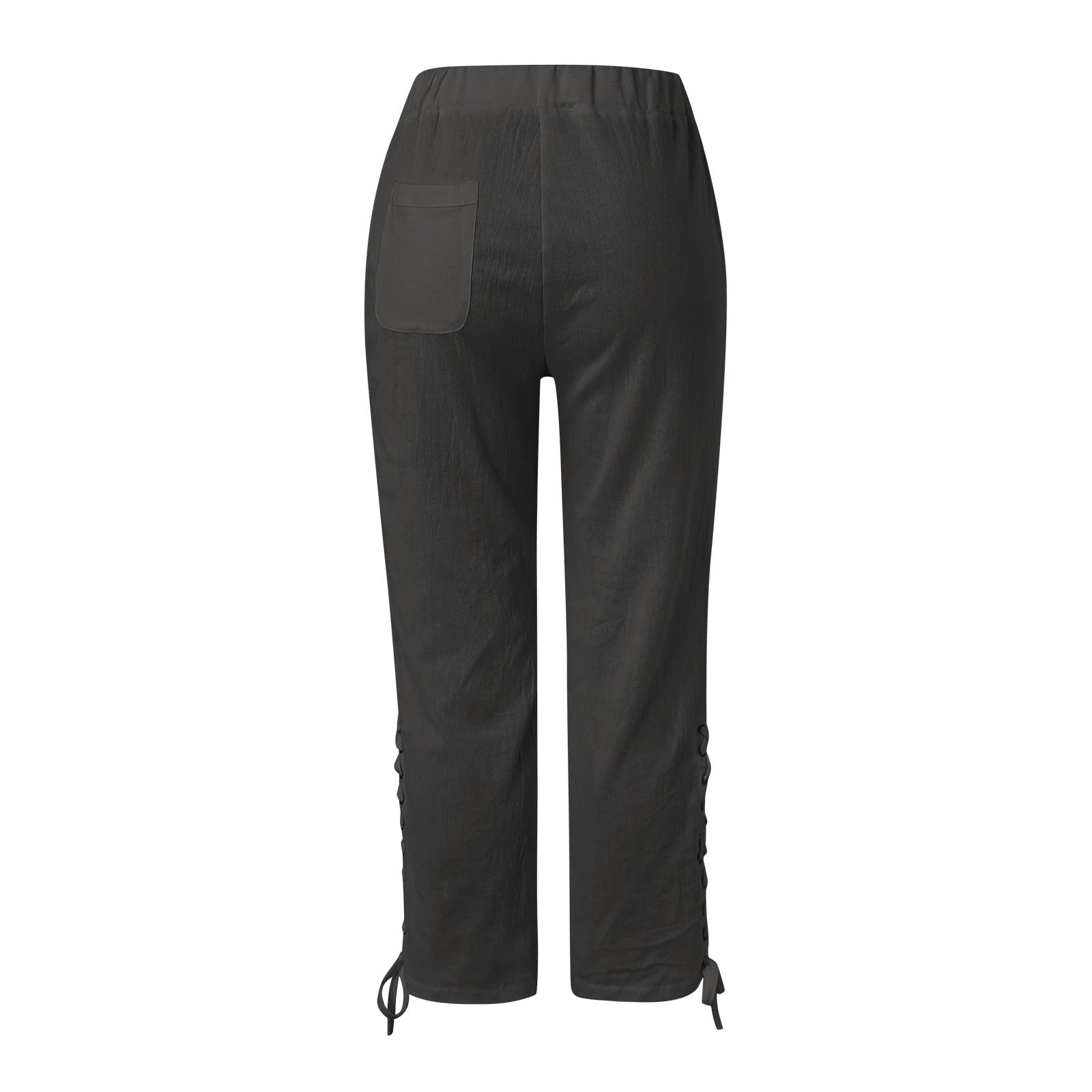 パンツ PAROSH Black Relaxed Pants with Drawstring in Fabric Woman Parosh Black Relaxed Pants With Drawstring In Fabric Woman