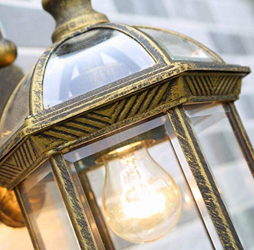 Lampe de verre de mur extérieure E27 bronze en aluminium pour villa - 7