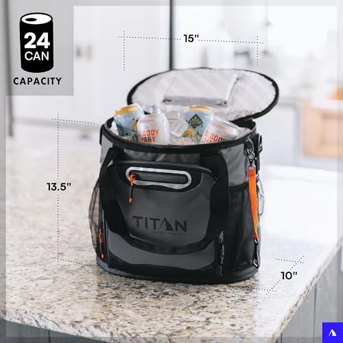 Image of Titan Deep Freeze 24 Can Insulated Bucket Tote Cooler, Sharkskin Gray
