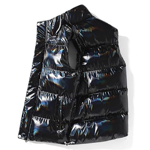 JEShifangjiusu Men'S Outdoor Stand Collar Vest Padded Jacket Coat Puffer Vest Lightweight Zipper Sleeveless Puffey Jacket2