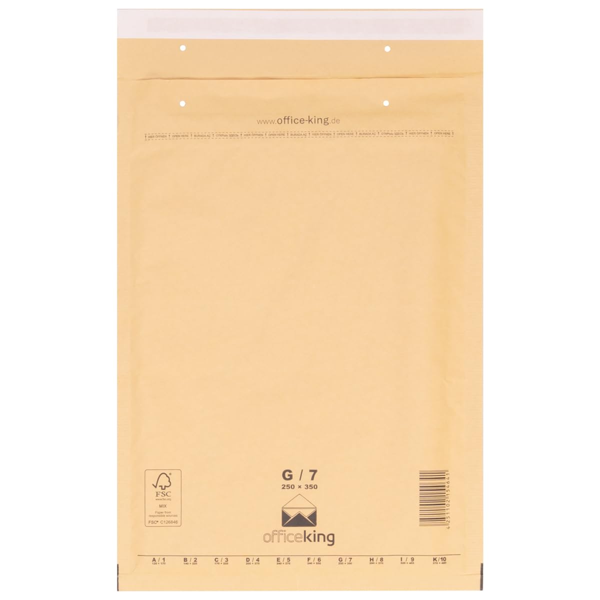 600 x Luftpolstertaschen braun Gr. G/7 (250x350 mm) DIN A4+ C4 - Marken-Qualität von OfficeKing®