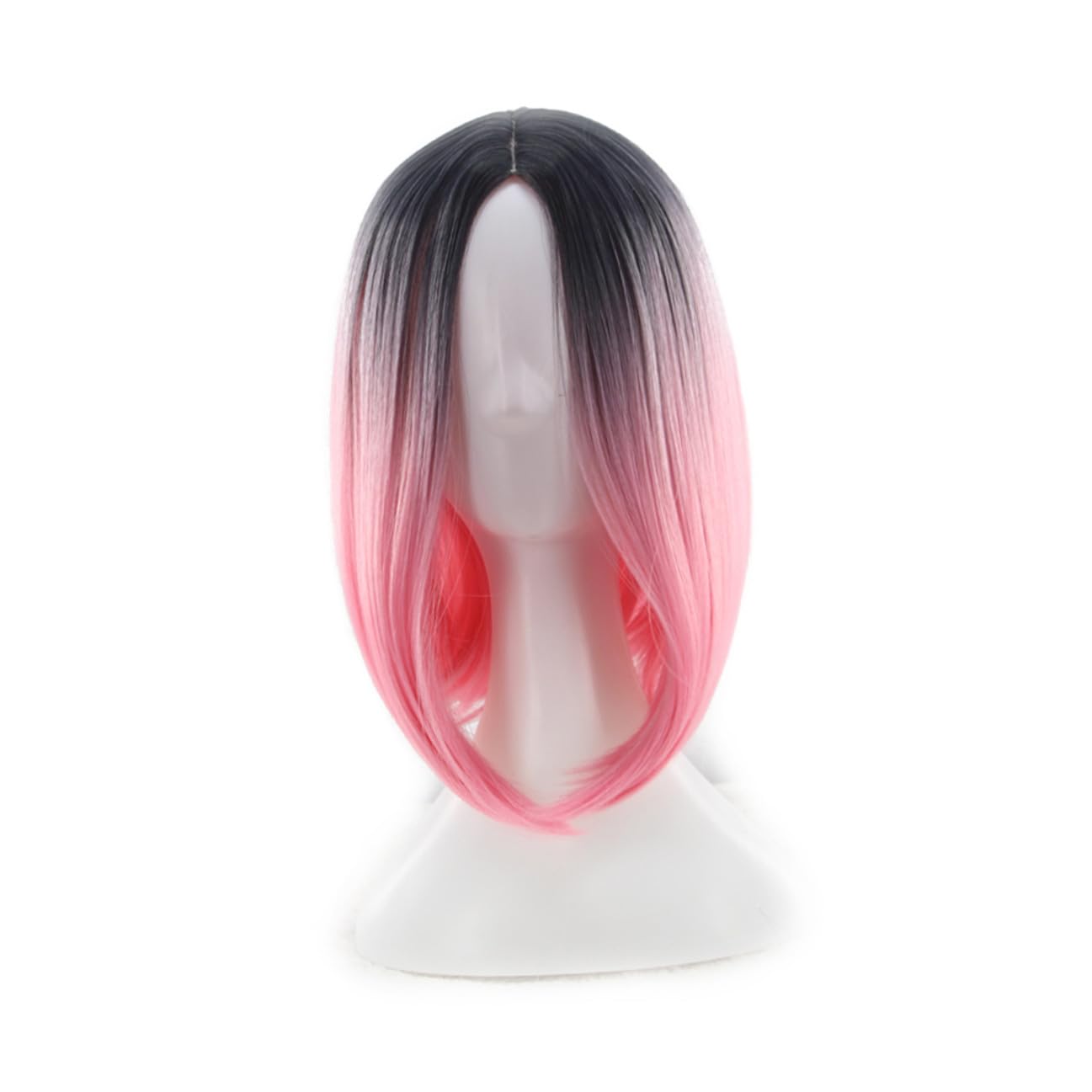 Damen Bob Perücke Rosa mit Farbverlauf aus Synthetischer Faser