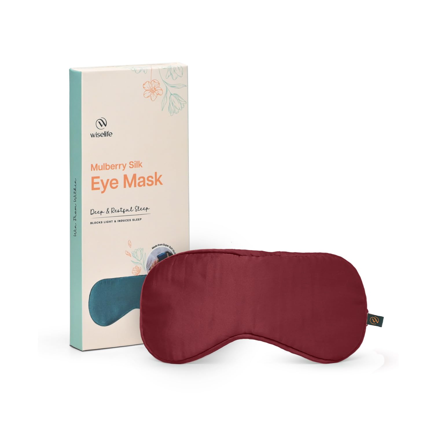 WiseLife Natural Mulberry Silk Eye Mask, Ultra Smooth Adjustable Sleep Mask | For Sleeping, Travelling, Relaxation, Blind Fold & Meditation | Eye-cover Light blocker (Maroon)-image-27