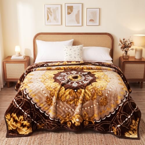 BSB HOME Double Bed Mink Blanket 1.5 Kg,Velvet Like Soft Plush Fleece Blanket,Warm Lightweight Winter AC Blanket,Skin Friendly Floral Blanket for Doub