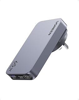 UGREEN 65W Travel Charger, Ultra-Slim USB C Charger, Nexode Pro 3-Port GaN Travel Adapter with US/UK/EU/AU Plug for iPhone...