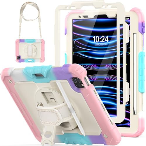 Funda para iPad Pro 11 con protector de pantalla integrado y soporte de tres capas de proteccion