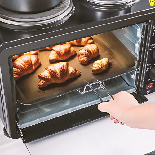 Kitchen-Convection-Oven-1500-Watt-Countertop-Turbo-25-Quarts-Rotisserie-Roaster-Cooker-with-Grill-Griddle-Top-Rack-Dual-Hot-Plates-Toaster-Baking-Tray-Skewers-and-Handles