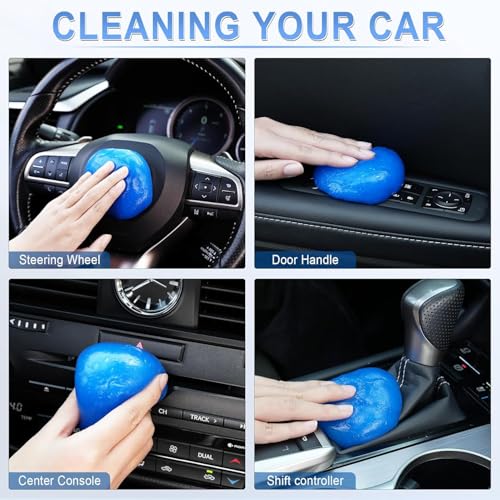 Image of UCRAVO 1 Piece Cleaning Gel for Car AC Vent Accessories Dust Keyboard Cleaner Super Clean Gel Cleaner Kit Reusable Dust Remover Multipurpose Interior Dust Cleaning | Dashboard Gap Corner Cleaner