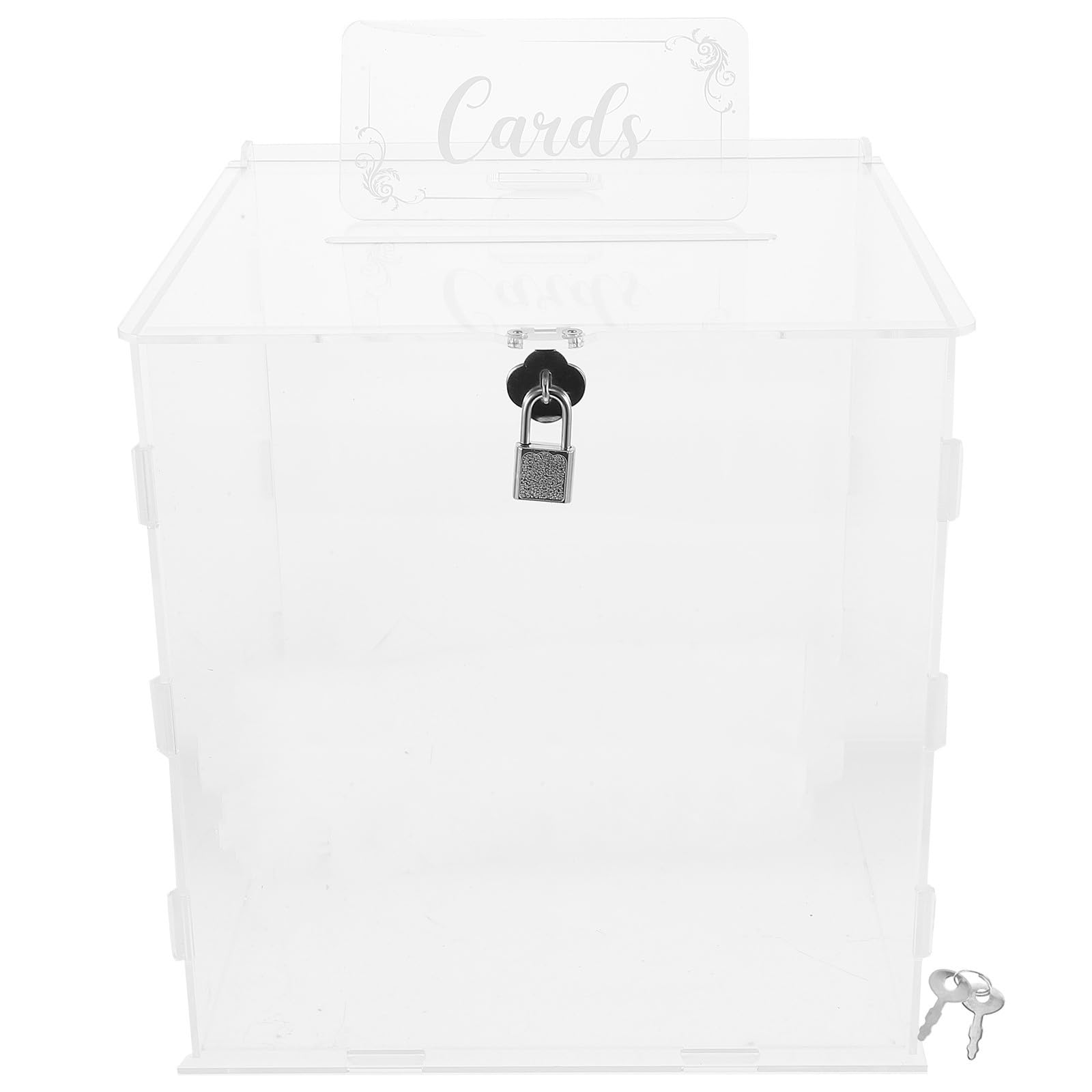 Caja de Acrílico Transparente con Cerradura para Boda y Tarjetas