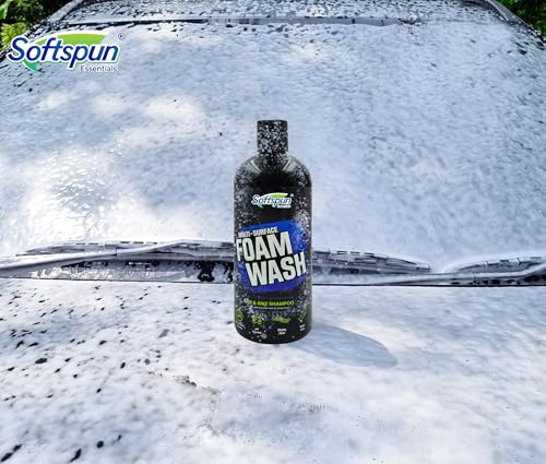Image of SOFTSPUN Essentials 500 ML Car & Bike Premium Liquid Shampoo | Extra Suds, Removes Tough Dirt & Grime | pH Neutral | Works with Bucket & Foam Cannon
