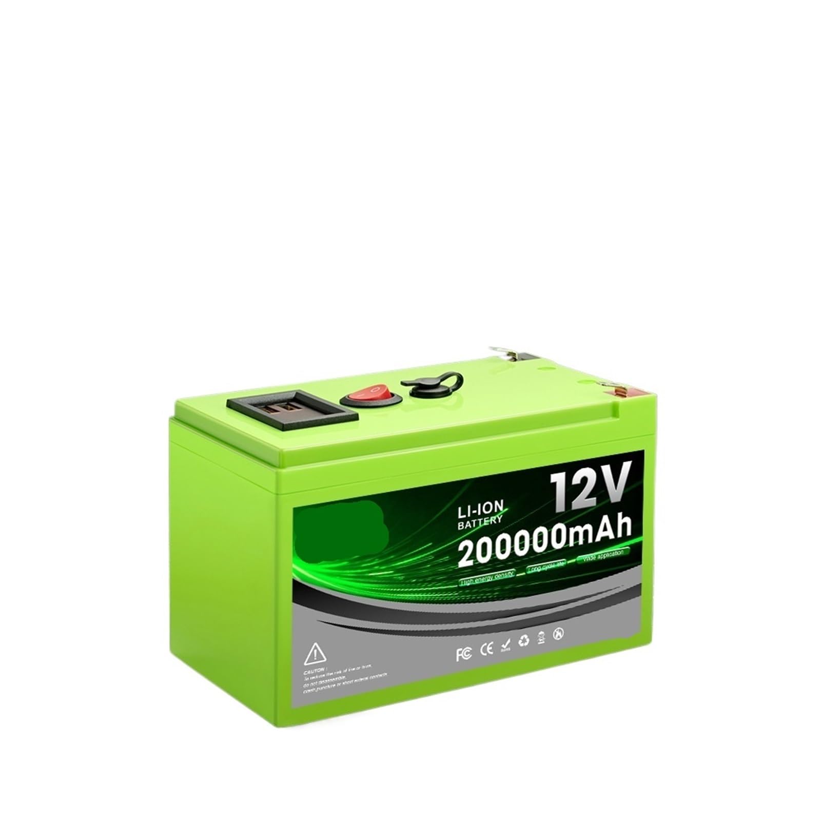 Batteria A Ciclo Profondo, 12 V 200 Ah LiFePO4 | Batteria ricaricabile BMS incorporata ad alta capacità l'alimentazione off-grid della luce solare del fishfinder(200Ah x1)