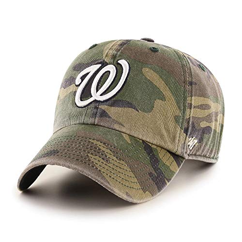 47 MLB Camo Clean Up Adjustable Hat, Adult One Size Fits All (as1, Alpha, one_Size, Washington Nationals Camo)