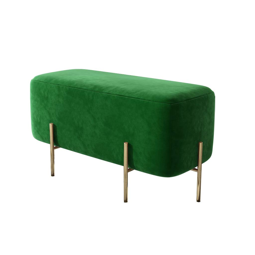 Tabouret de canapé confortable et repose-pieds vert en tissu