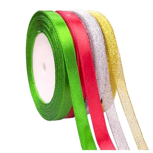 25+ Gorgeous Pink Christmas Wreaths to Adorn Your Home 3 4 Rolls Christmas Ribbon Set - 100 Yards Total, 0.4 Inch Wide, Green, Red, Glitter Silver, and Glitter Gold Fabric Ribbons for Presents Gift Wrapping, Holiday Crafts Decorations, and Party Supplies