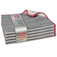 Glart 44C4R 4X Carbontücher, Fensterputztücher, Scheibentuch, Carbon Auto Tücher, Mikrofaser Glastücher, Auto Fenstertuch ohne Streifen & Schlieren, Scheiben Poliertücher fusselfrei 50x40 cm, 400 GSM