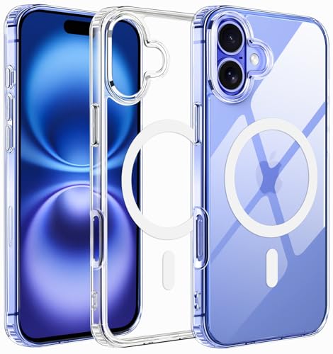 Image of Amozo for iPhone 16 Plus Back Case Cover | Ultra Hybrid Mag-Safe Camera and Drop Protection Back Case Cover for iPhone 16 Plus - (Polycarbonate|Clear)
