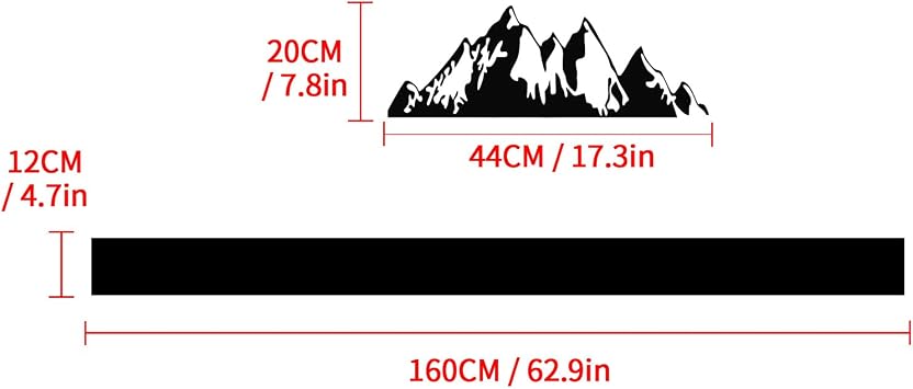 RUIANTE Mountains Graphic Vinyl Truck Tailgate Decal(2PCS,Black