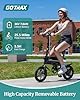 Gotrax Nano 14" Folding Electric Bike, Max Range 25Miles(Pedal-Assist) & Max Speed 15.5Mph, Power by 350W Motor, Adjustable Seat & Dual Fenders, Commuter Electric Bicycle for Adults/Teens Black #4