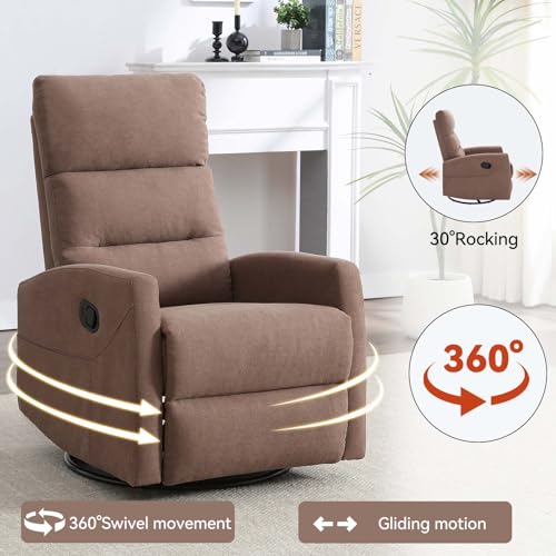 Sillón reclinable giratorio marrón para adulto miniatura 4