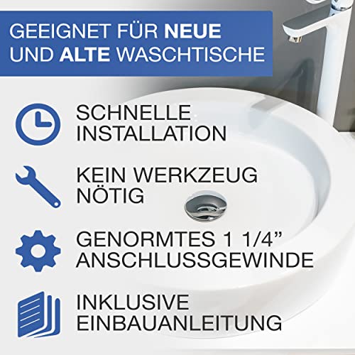 VARIOSAN Universal Ablaufgarnitur POP UP Ventil für Waschtisch/Waschbecken