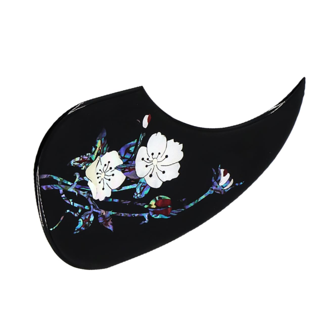 Battipenna Nero in Pvc Motivo Floreale per Chitarra Folk | Compatibile Chitarre Acustiche, Installazione Semplice, Stile Elegante, Accessorio Sostitutivo Gq459a