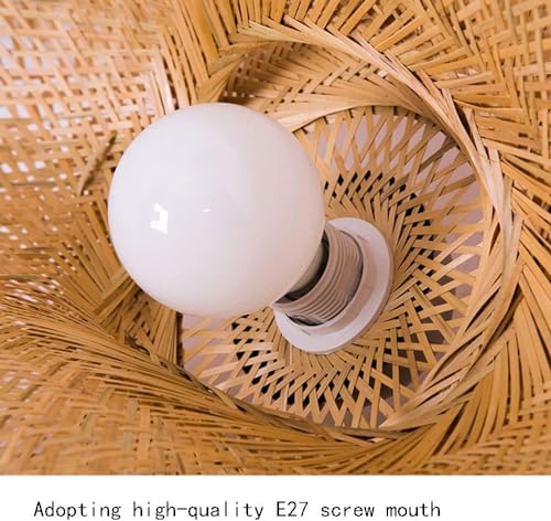 Lámpara colgante de bambú de 50 cm para comedor, tejida a mano con estilo rural natural 7