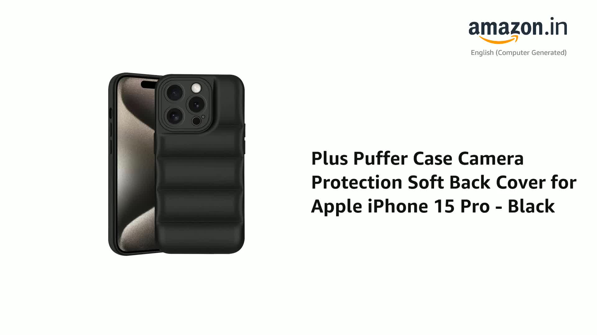 Plus Puffer Case Camera Protection Soft Back Cover for Apple