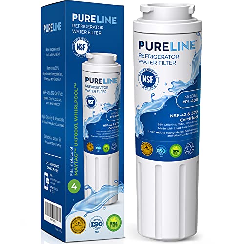 Pureline UKF8001 Water Filter Replacement for Everydrop Filter 4 EDR4RXD1 Maytag UKF8001 UKF8001AXX-750 UKF8001AXX-200 Whirlpool 4396395 WRX735SDHZ00 Kenmore 9084 Puriclean II Viking RWFFR.