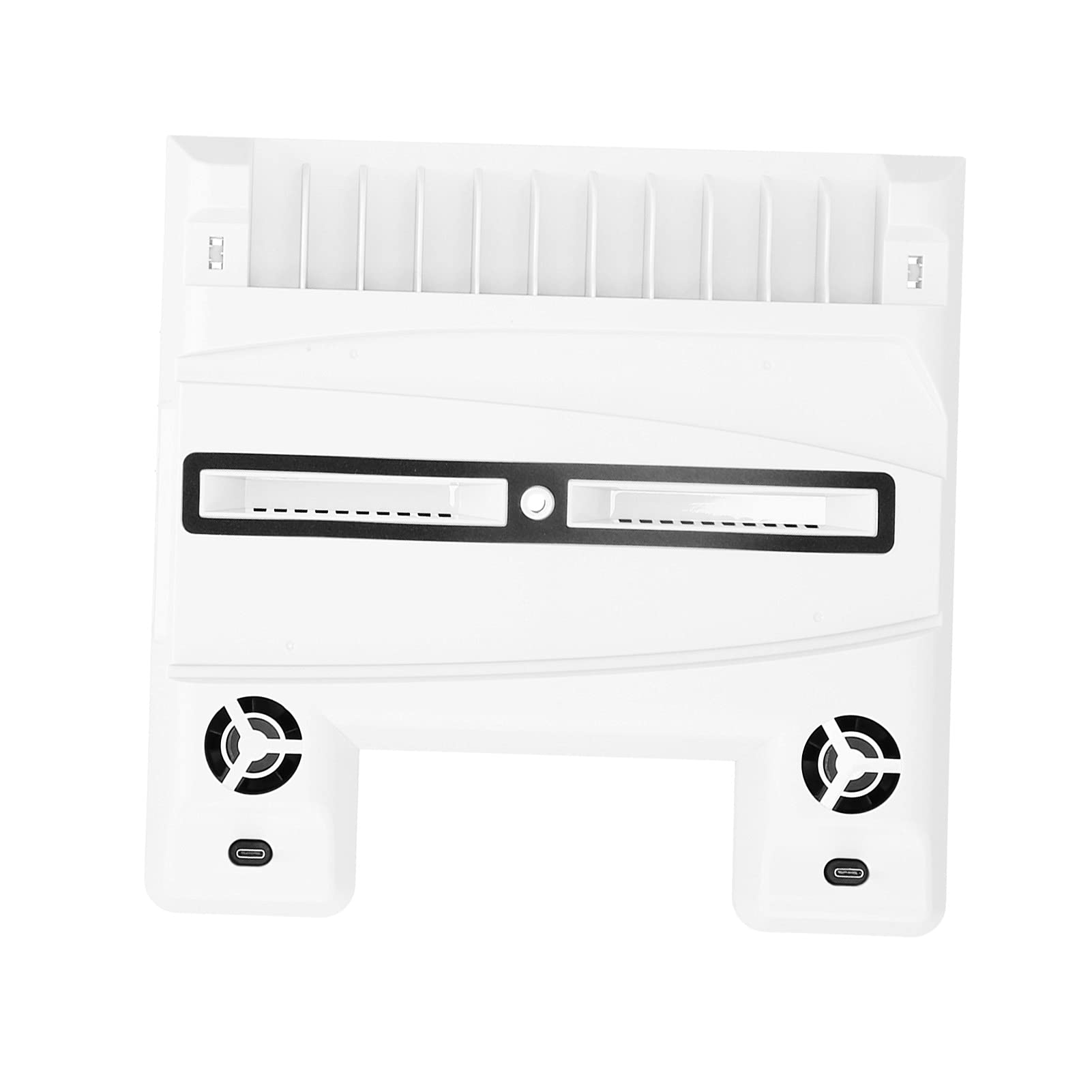 Base di Raffreddamento per Console di Gioco con Doppia Funzione di Ricarica, Ventola Multifunzionale con Spazio per Disco per Controller, Bianco, Design Compatto