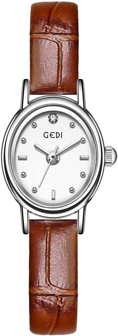 FANMIS Vintage Small Golden Bracelet Women’s Watches Dainty Minimalism Oval Dress Bangle Watch Easy to Read Waterproof Wristwatch,Adjustable Stainless Steel & Expansion Band