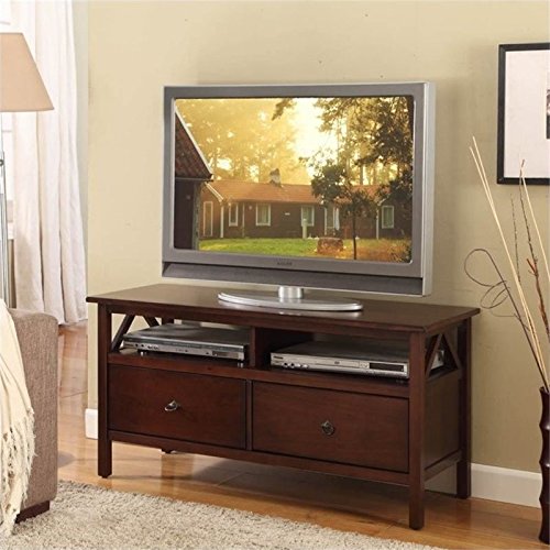 BOWERY HILL Traditional Wood TV Stand for TVs up to 44" in Antique Tobacco