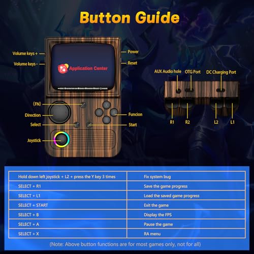 Image of R36T Retro Handheld Game Console, 3.5 Inch Video Game Console with 3500mAh Battery, Retro Gaming Console Supports WiFi Download Multiple Emulators and Network Battling (Wood Grain Coffee Color)