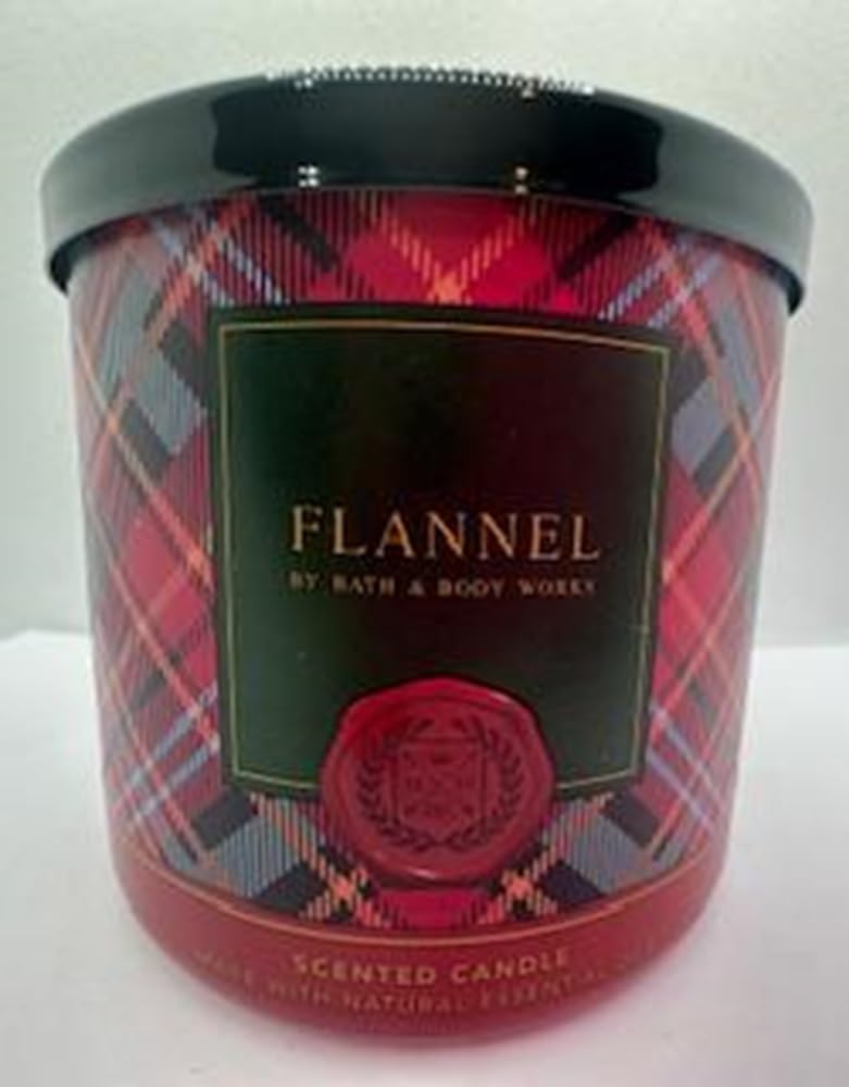 Flannel 3 Wick 14.5 Ounce Scented Candle Plaid Label