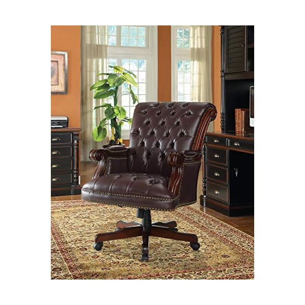 Coaster furniture adjustable height office chair dark brown 800142  urban country home decor