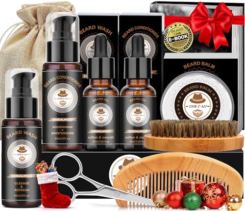 Christmas Gifts for Men,XIKEZAN Beard Care & Trimming Kit with Sa...