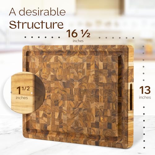 Tabla de cortar rectangular de madera de teca duradera miniatura 3