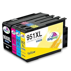 Kingway 950XL 951XL Inktpatronen voor HP 950 951 950XL 951XL Inkt Zwart Cyaan Magenta Geel Compatibel met HP OfficeJet Pro 8600 8620 8610 8100 8615 276dw 251dw 8630 8616 8625 8 8 8625 86 8625 640 8 660