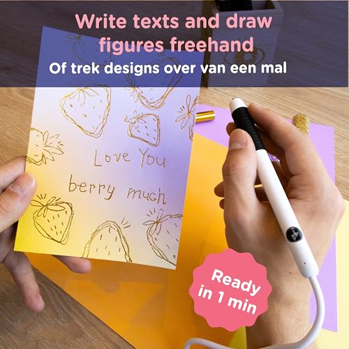 Crafts&Co® Hot Foil Pen | Penna Foil A Caldo Con Usb 1,5 Mm Punta Fine | Penna A Sfera Attivata Dal Calore Per Disegnare, Creazione Di Biglietti, Scrapbooking | Penna Hot Foil Con Usb | Bianco - 5