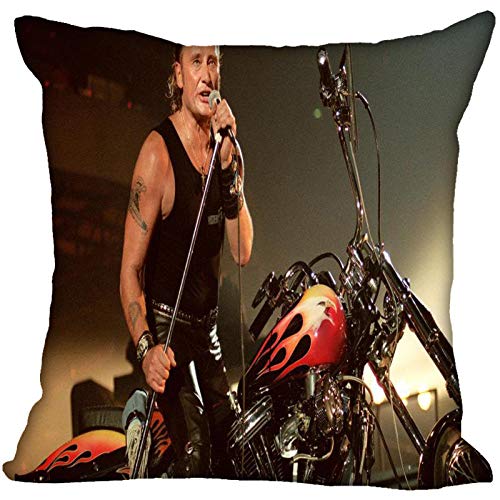 LIFUQING Johnny Hallyday Taie d'oreiller Chambre Bureau À Domicile Décoration Taie d'oreiller Carré Fermeture Éclair De Mariage Taie d'oreiller Housse de Coussin 17,7 x 17,7 Pouces
