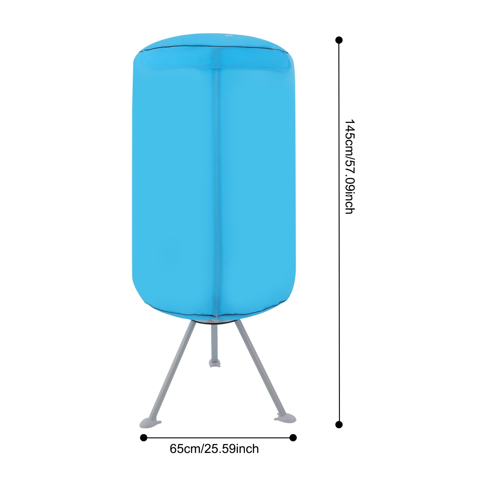 Asciugatrice elettrica portatile mini, pieghevole, 1000 W, con asciugatura a ciclo a 360 gradi, ideale per appartamenti, viaggi, campeggio e camper (blu, bianco)