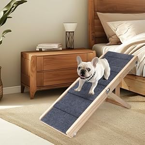 Dog Ramp for Bed, Small Dog Ramps for Couch Foldable Dog Car Ramp Wooden Portable Pet Ramp Adjustable Height 21” Dog Ramp for Bed Small Dog Ramps for Couch Foldable Dog Car Ramp Wooden Portable Pet Ramp Adjustable Height 21