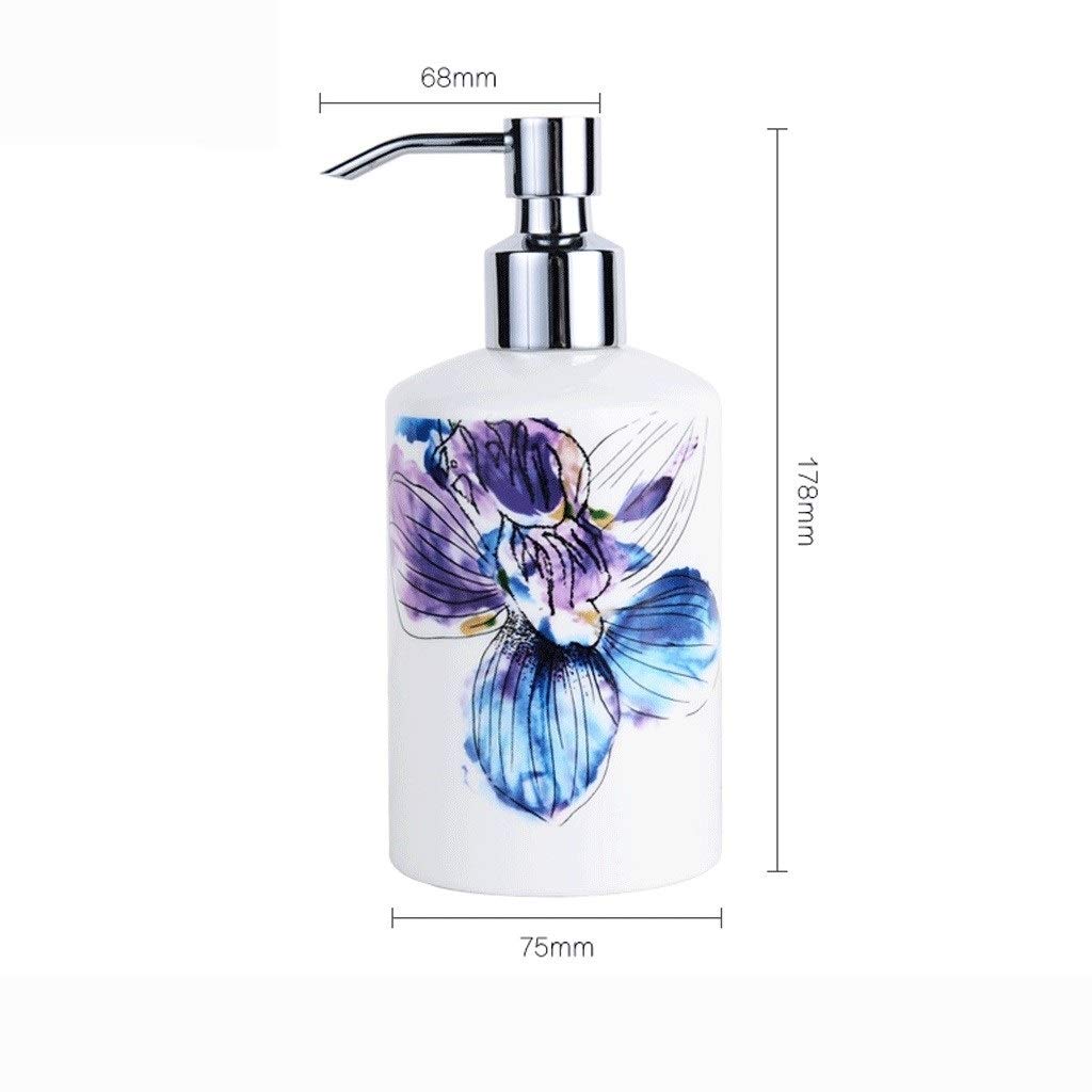 Dispensador de Líquido Cerámica Botella de loción Creativo Textura de mármol desinfectante de la Mano Botella presionar dispensador de jabón Dispensadores de loción y de jabón