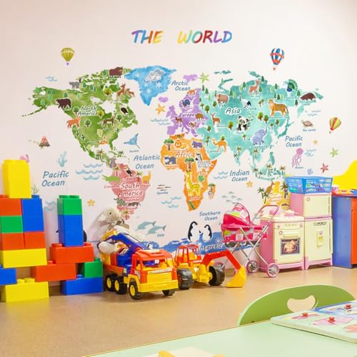 ZARROUEA World Animal Map Stickers